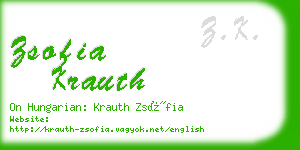 zsofia krauth business card